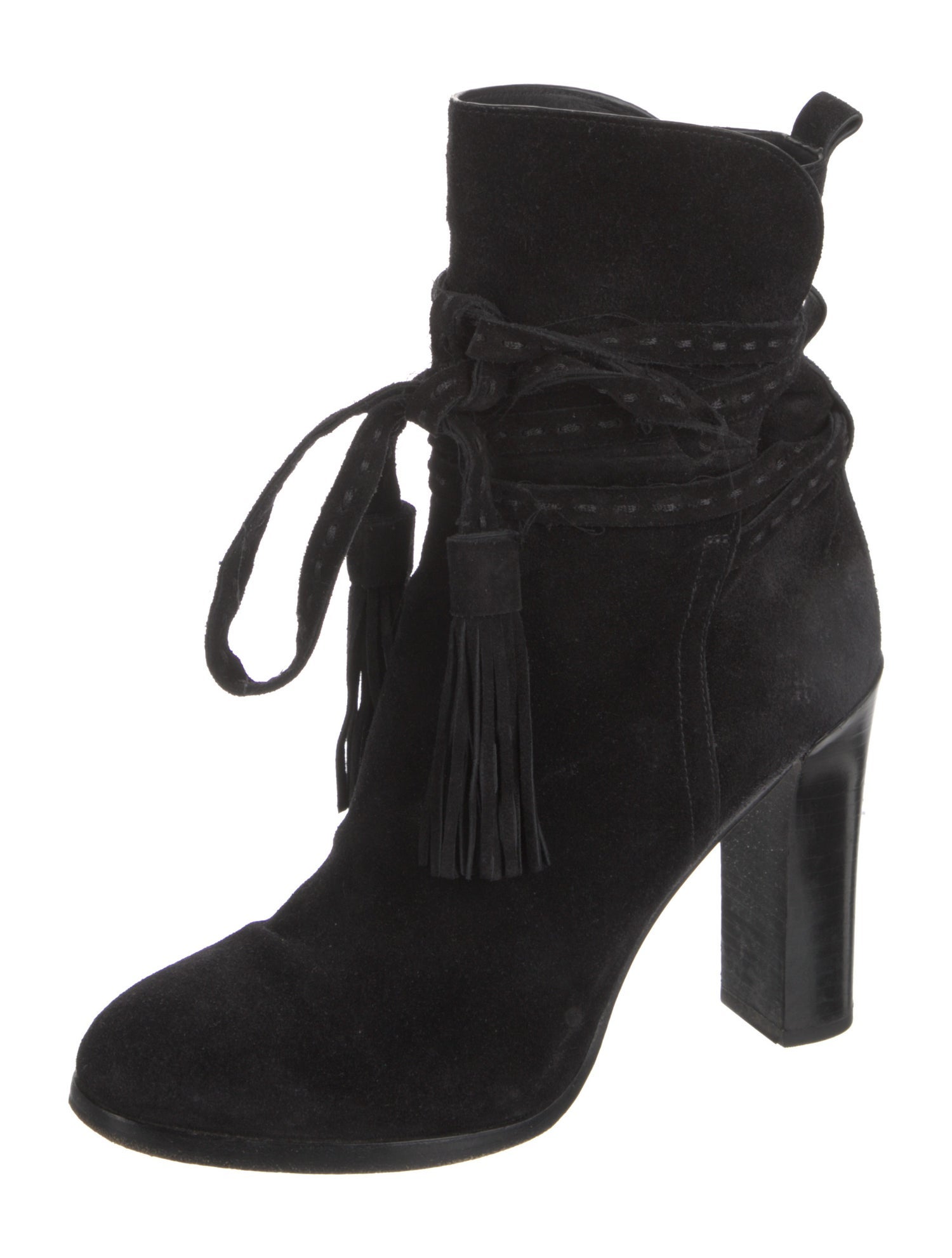 Michael Kors Suede Tassel Accents Lace-Up Boots